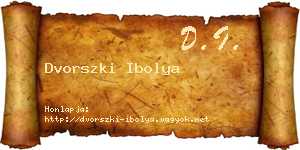 Dvorszki Ibolya névjegykártya
