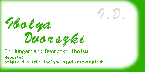 ibolya dvorszki business card